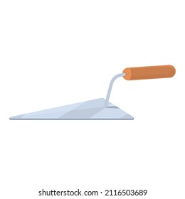 Angle trowel icon cartoon vector. Wall cement. Work mason