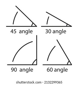 angle vector set isolated illustration