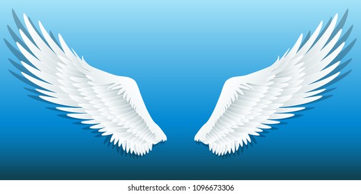Angle White Wings Graphic Vector