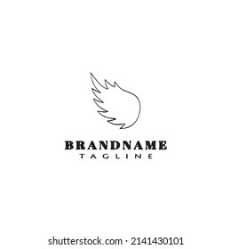 angle wing logo cartoon logo icon flat template black modern isolated vector illustration