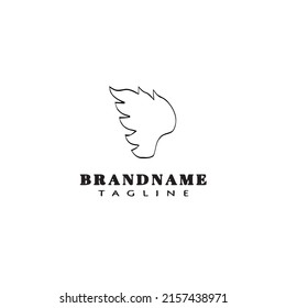 angle wing logo cartoon logo icon flat template black modern isolated vector illustration