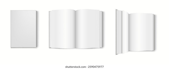 Angled 3D mockup of a blank book with a minimalist design, perfect for showcasing book covers.