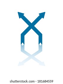 Angled Arrows Crossing Over One Another Illustration