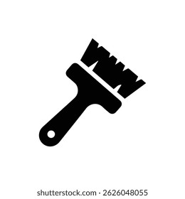 Angled Brush with Slanted Head Clean Icon in Black Fill