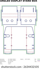 Diagrama de diseño de Plantilla de cartón de caja de soporte de exhibición en ángulo