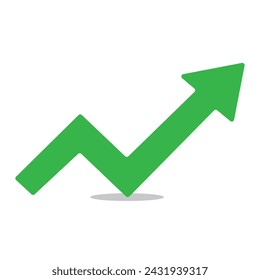 Angled dynamic arrow increase and recession part upward pointer progress growth yellow realistic 3d icon vector illustration. Abstract graph success positive trend business achievement growth analysis