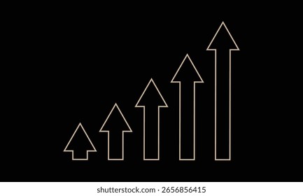 Angled dynamischen Pfeil erhöhen und Rezession Teil nach oben Zeiger Fortschritt Wachstum gelb realistische 3D-Symbol Vektorgrafik. Abstrakte Grafik Erfolg positiven Trend Geschäft . EPS 10 
