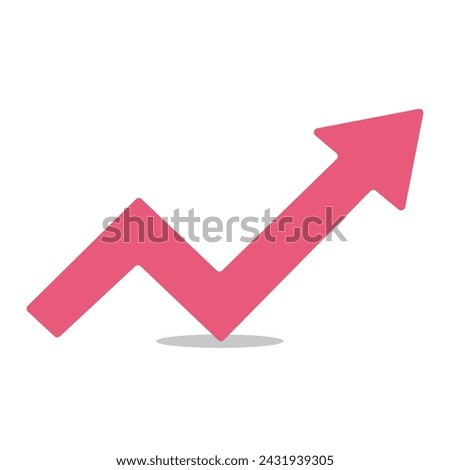 Angled dynamic arrow increase and recession part upward pointer progress growth yellow realistic 3d icon vector illustration. Abstract graph success positive trend business achievement growth analysis