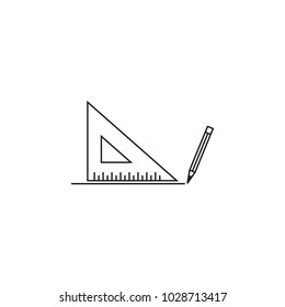 angled line with pencil icon. Element of Measuring items for mobile concept and web apps. Icon for website design and development, app development. Premium icon on white background
