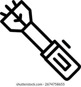 Icono de contorno angular de un cohete o misil con aletas y un espacio de proyectil de nariz puntiaguda