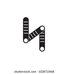 angled ruler icon. Element of Measuring items for mobile concept and web apps. Icon for website design and development, app development. Premium icon on white background