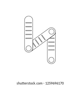 angled ruler icon. Element of measuring elements for mobile concept and web apps icon. Thin line icon for website design and development, app development