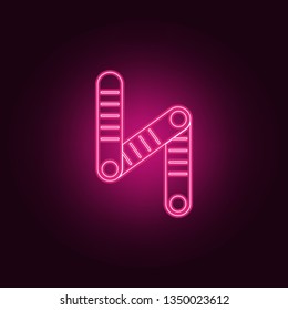 angled ruler icon. Elements of measuring elements in neon style icons. Simple icon for websites, web design, mobile app, info graphics