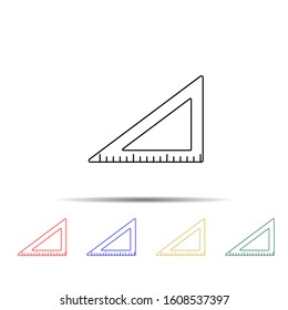 angled ruler multi color style icon. Simple thin line, outline vector of measure icons for ui and ux, website or mobile application