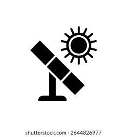 Angled solar panel with radiant sunburst indicating energy