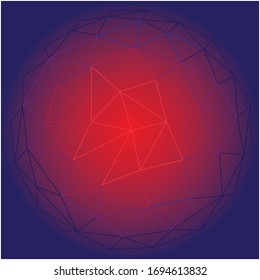 Angled sphere vector illustration, colorful