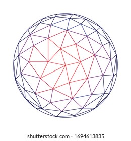 Angled sphere vector illustration, colorful