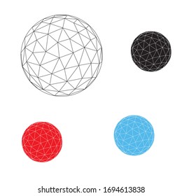 Angled sphere vector illustration, colorful
