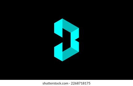 Angled square window B logo