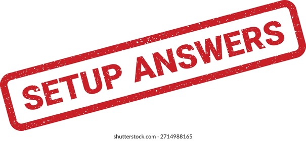 É exibido um carimbo vermelho em ângulo com as palavras "SETUP ANSWERS" (RESPOSTAS DA CONFIGURAÇÃO). Este gráfico pode ser usado para guias, perguntas frequentes ou tutoriais.