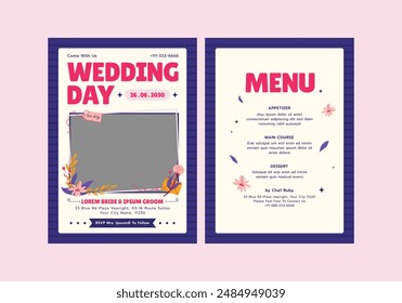 Angled Wedding Invitation Template, Wedding Invites, save the date, Birthday Invites, Video Invites, E-Cards.