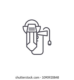 Angle-drive grinder linear icon concept. Angle-drive grinder line vector sign, symbol, illustration.