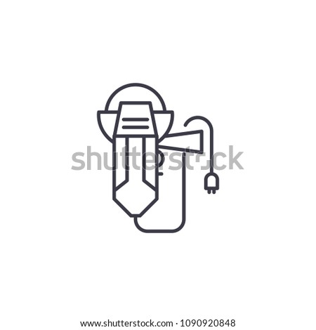 Angle-drive grinder linear icon concept. Angle-drive grinder line vector sign, symbol, illustration.