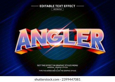 Angler 3D editable text effect template