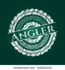 Angler with chalkboard texture. Vector Illustration. Detailed.
