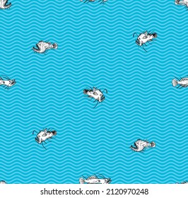 Angler Deep sea fish pattern seamless. Deep-sea fish background