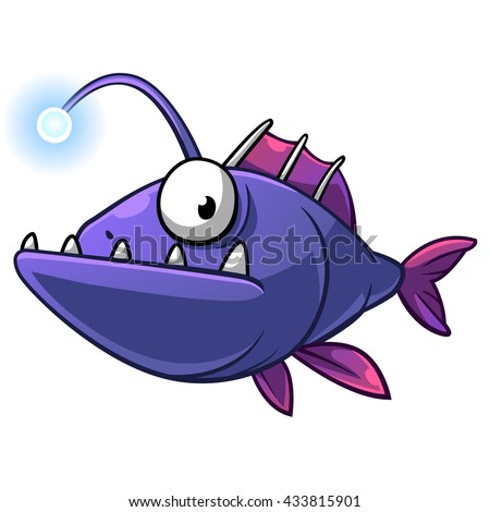 Angler Fish Cartoon Vector Art Illustration Stock Vector (Royalty Free