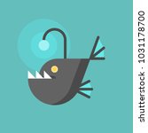 angler fish icon, flat design, trap concept
