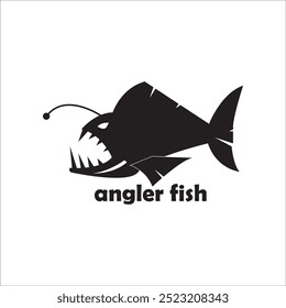 ANGLER FISH ÍCONE VETOR ILUSTRAÇÃO SÍMBOLO DESIGN