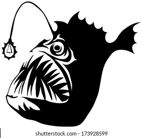 Angler Fish Isolated On White Background.