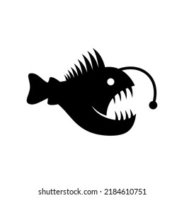 angler fish logo silhouette vector