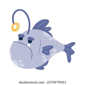 Angler fish monkfish underwater character