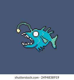 angler fish sea pixel art