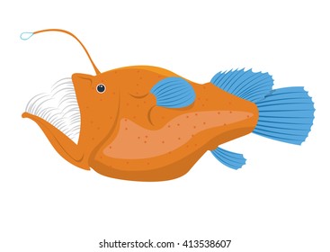 angler fish vector illustration isolated on a white background