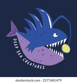 angler fish vector illustration for kids