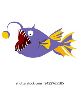 angler fish, vector, isolated on a white background