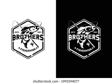 Angler, Fisherman, Fishing Shop Logo Design Template Inspiration