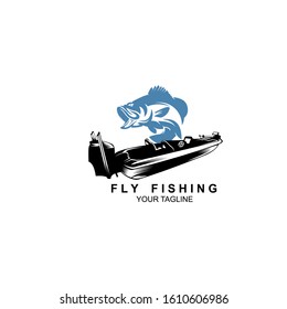 Angler Fishing Emblem Logo design inspiration, Sword fish fishing emblem for sport club