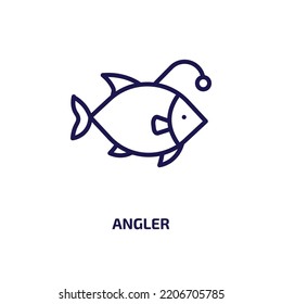 angler icon from animals collection. Thin linear angler, catch, tackle outline icon isolated on white background. Line vector angler sign, symbol for web and mobile