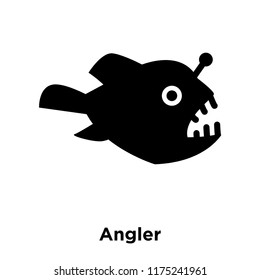 Angler icon vector isolated on white background, logo concept of Angler sign on transparent background, filled black symbol