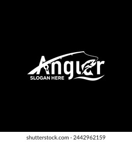 Angler logo Sport fishing design vector