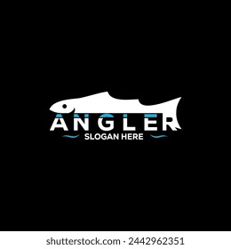  Angler logo Sport fishing design vector