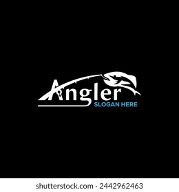  Angler logo Sport fishing design vector