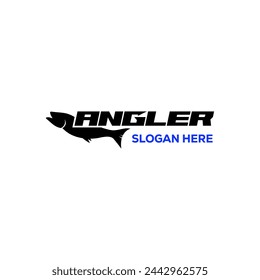 Angler logo Sport fishing design vector