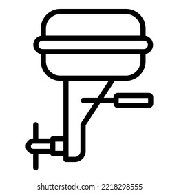 Angler motorboat icon outline vector. Motor outboard. Fishing engine