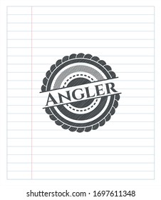 Angler pencil strokes emblem. Vector Illustration. Detailed.